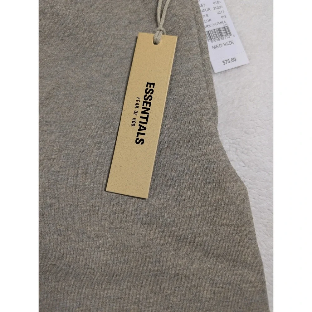 Fear of God Essentials Sweat Shorts Dark Oatmeal Mens Medium New NWT 0217-462